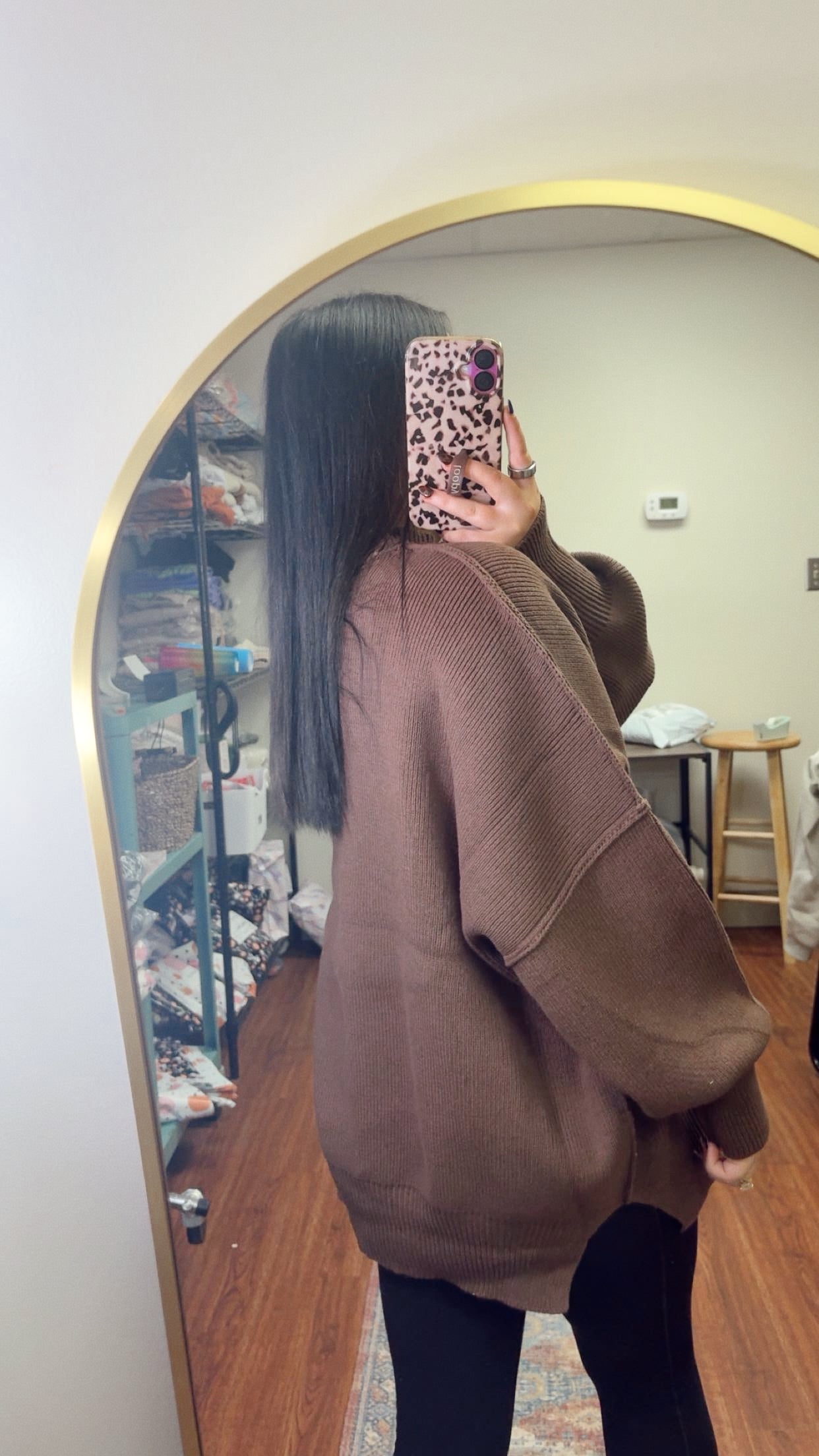 Downtown Oversized Sweater- Brown