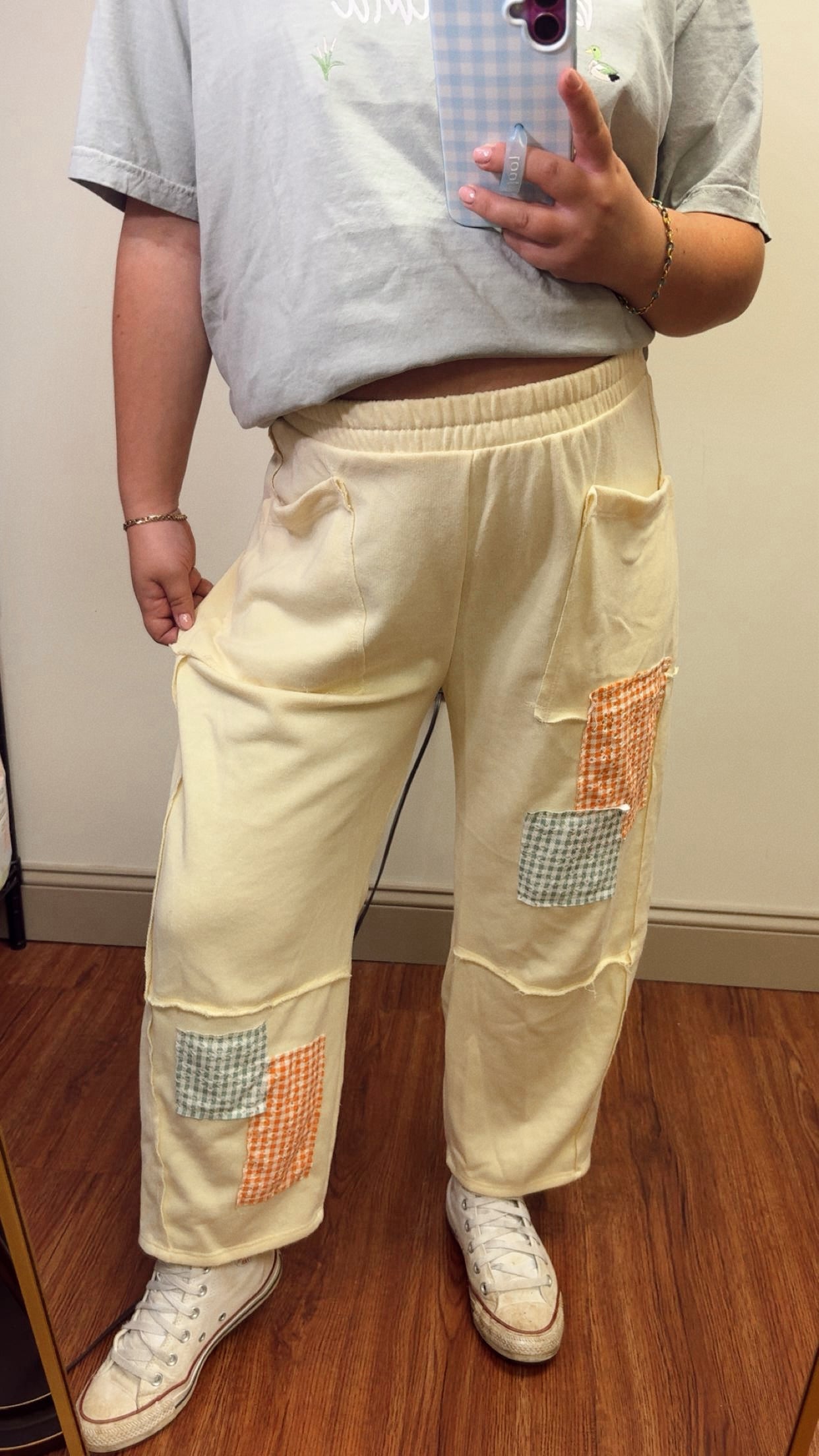 Creamsicle Patch Barrel Pants