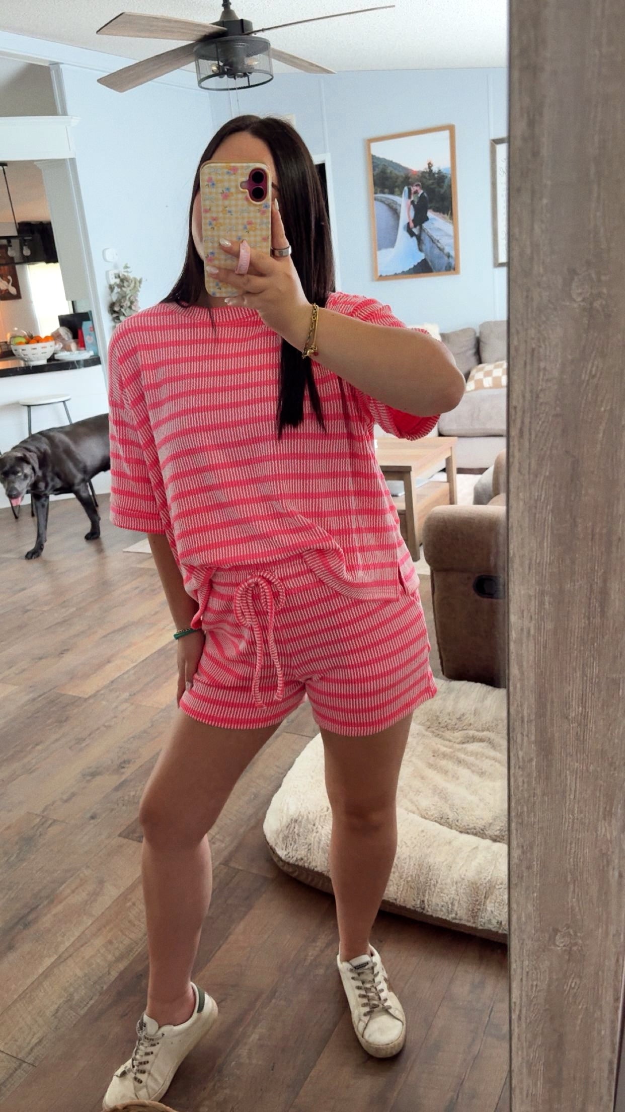 Styling Stripes Ribbed Set - Hot Pink
