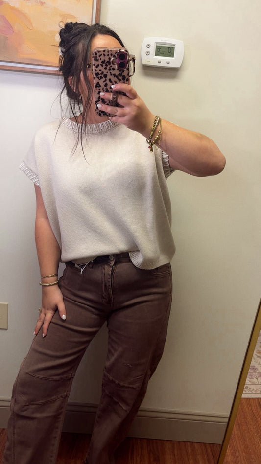 Toasted Almond Sweater Top