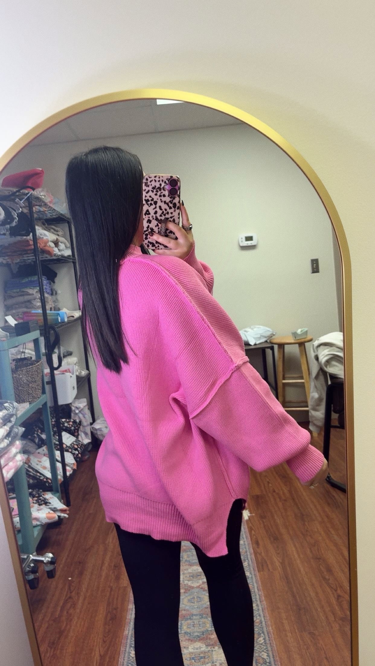 Downtown Oversized Sweater- Pink