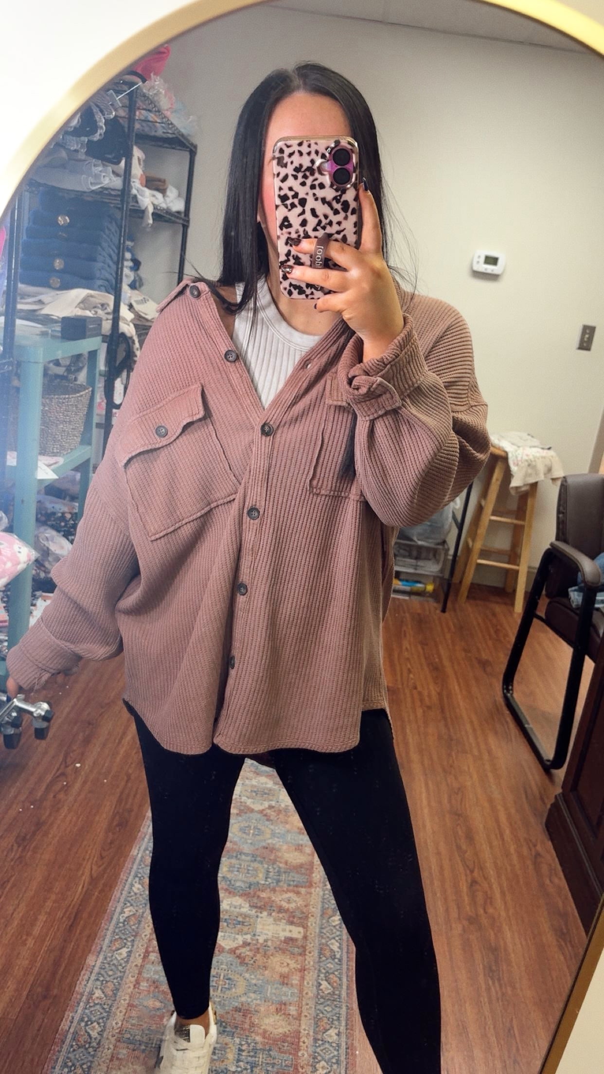 You Matter Waffle Knit Shacket