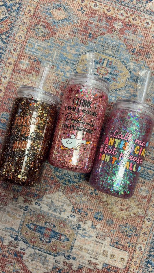 Snow Globe Glitter Cups
