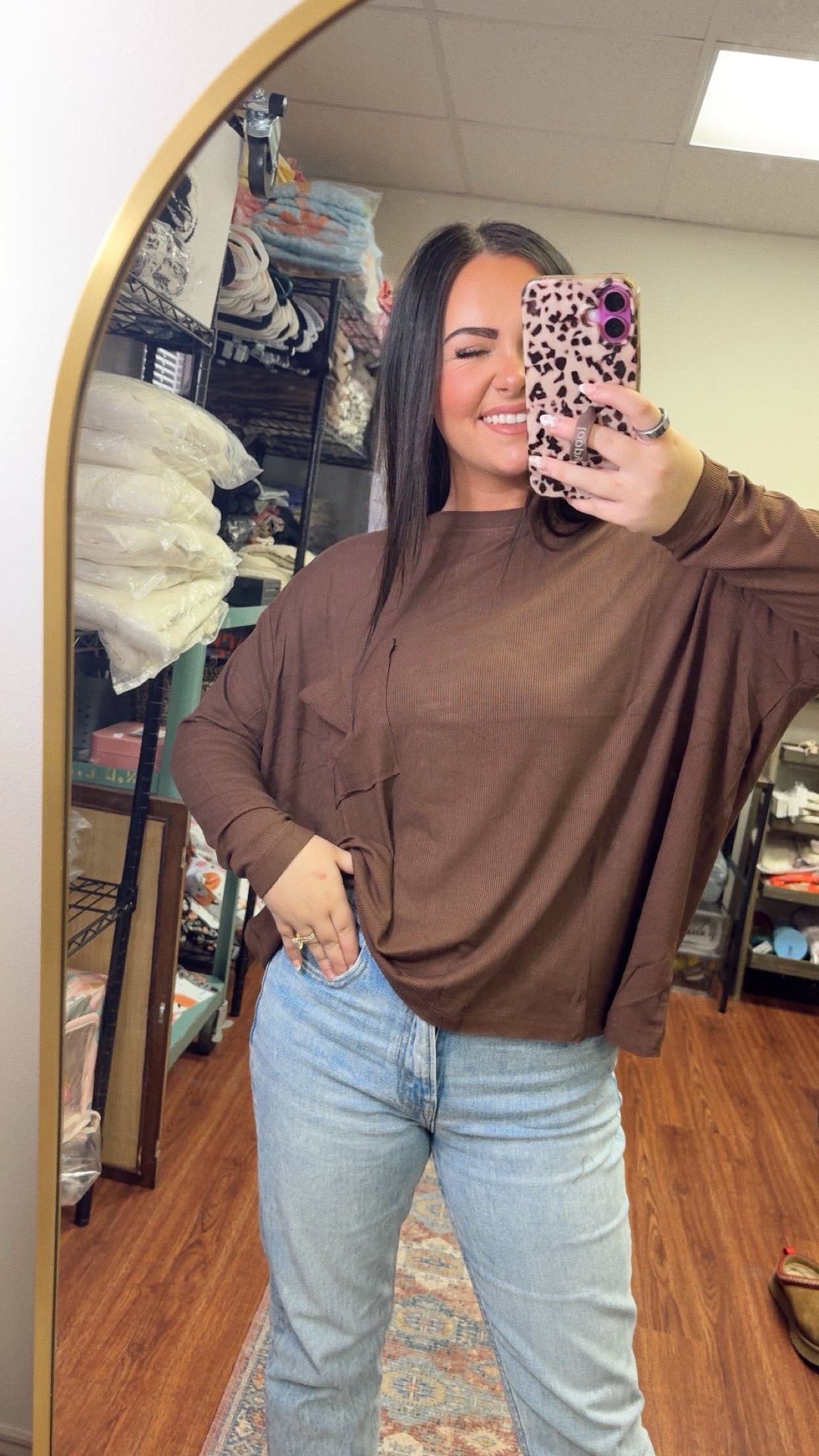 Always Needed Basic Top- Brown