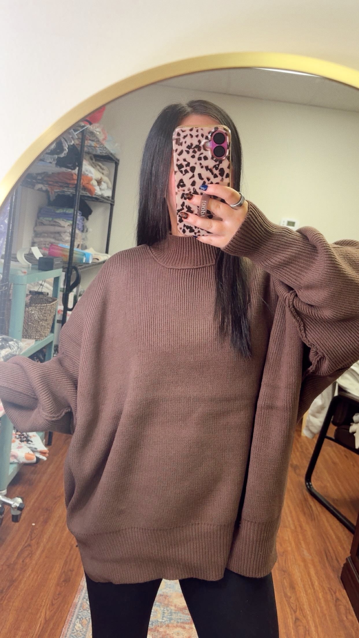Downtown Oversized Sweater- Brown