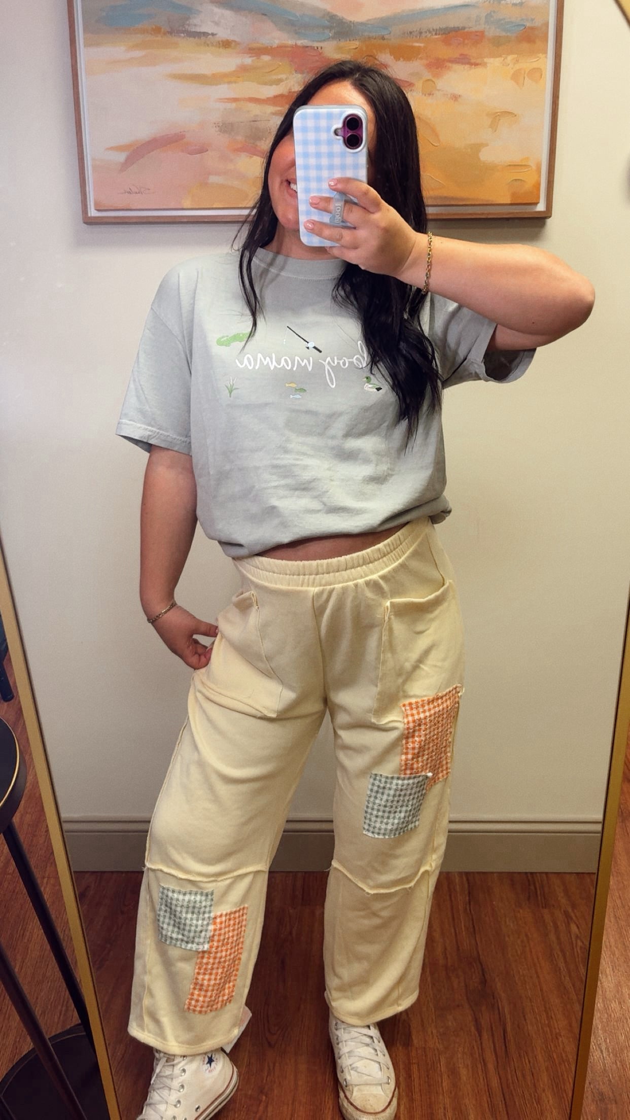 Creamsicle Patch Barrel Pants