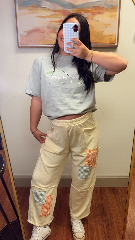 Creamsicle Patch Barrel Pants