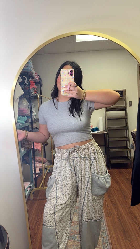 Staple Piece Baby Tee- Gray