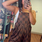 Chocolate Checkered Overalls