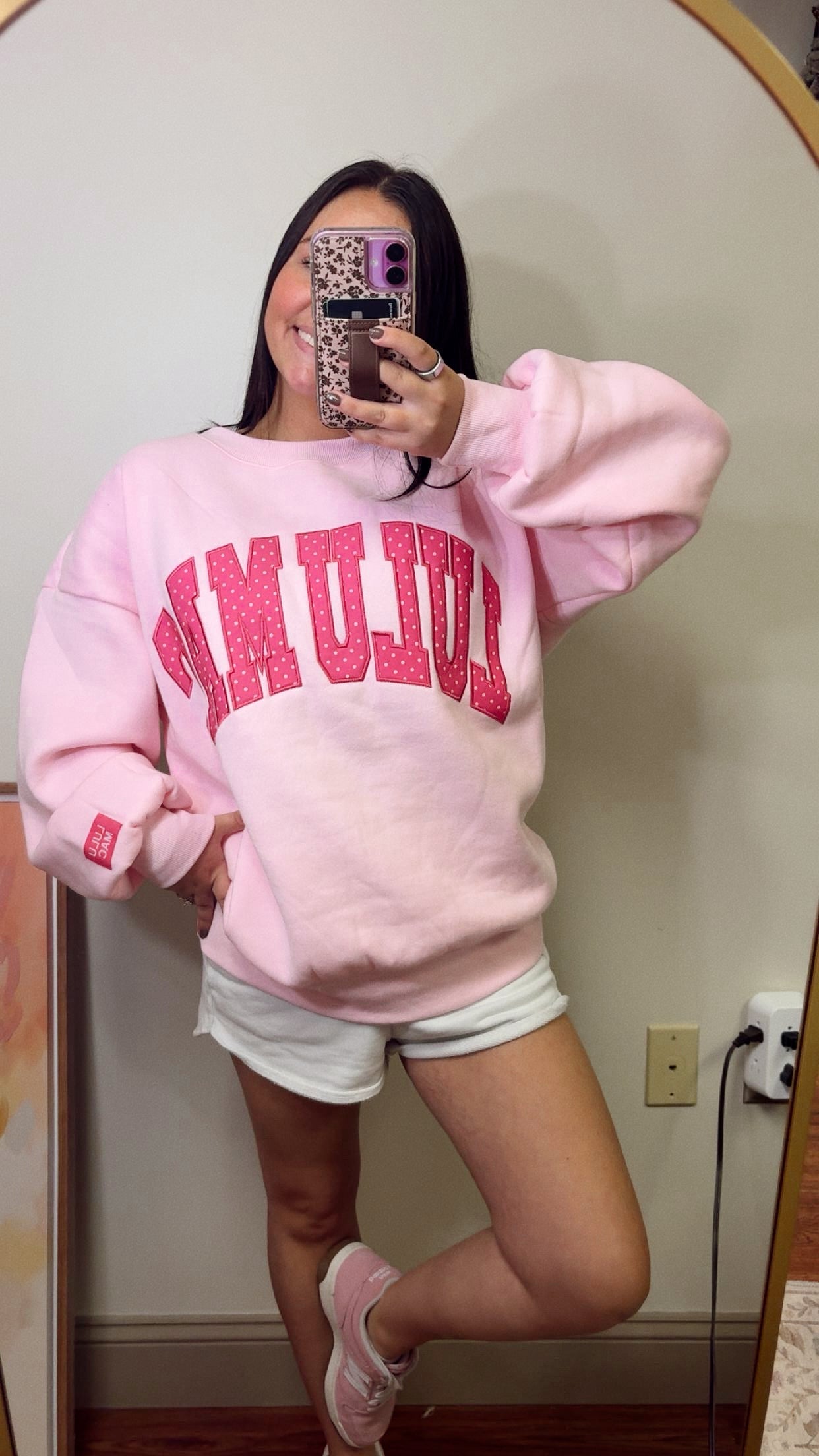 Lulu Mac Polka Dot Crewneck - Pink