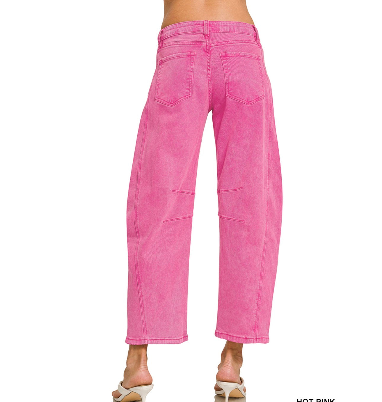 Bold Barrel Jeans - Hot Pink