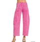 Bold Barrel Jeans - Hot Pink