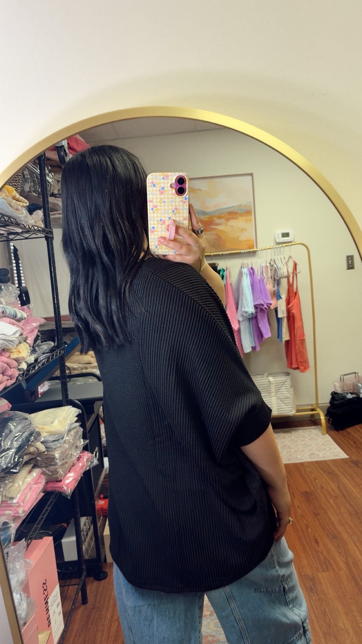 Simple Days Ribbed Top - Black