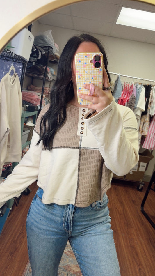 Waffle Henley Top