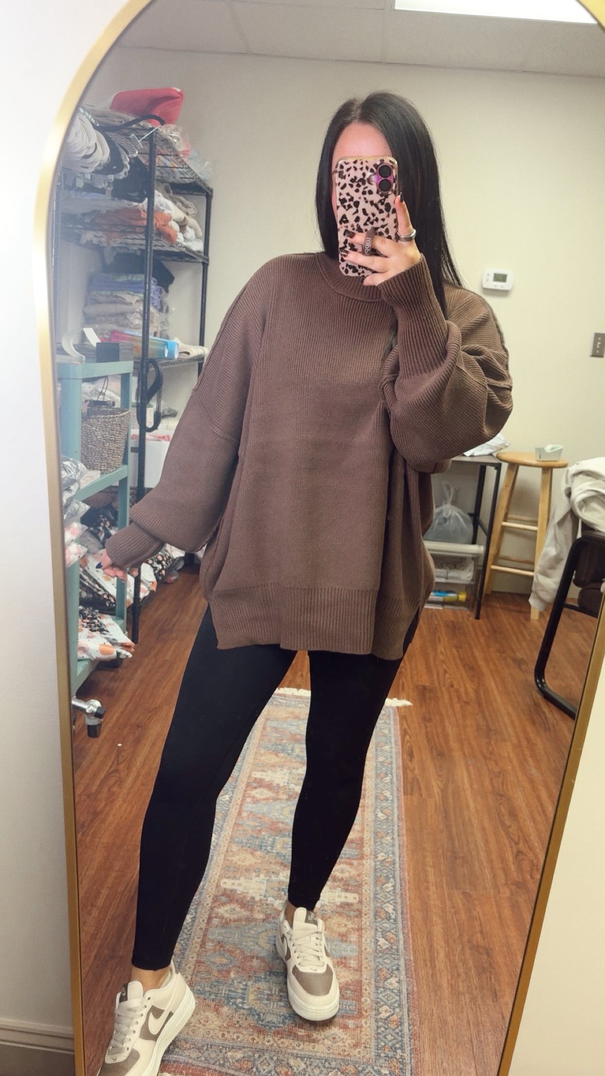 Downtown Oversized Sweater- Brown