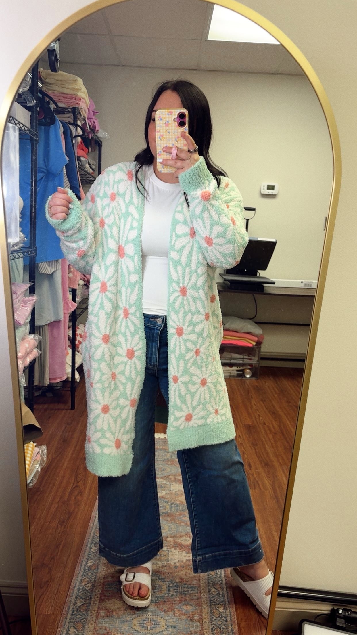 Cloud Cardigan - Mint Daisy