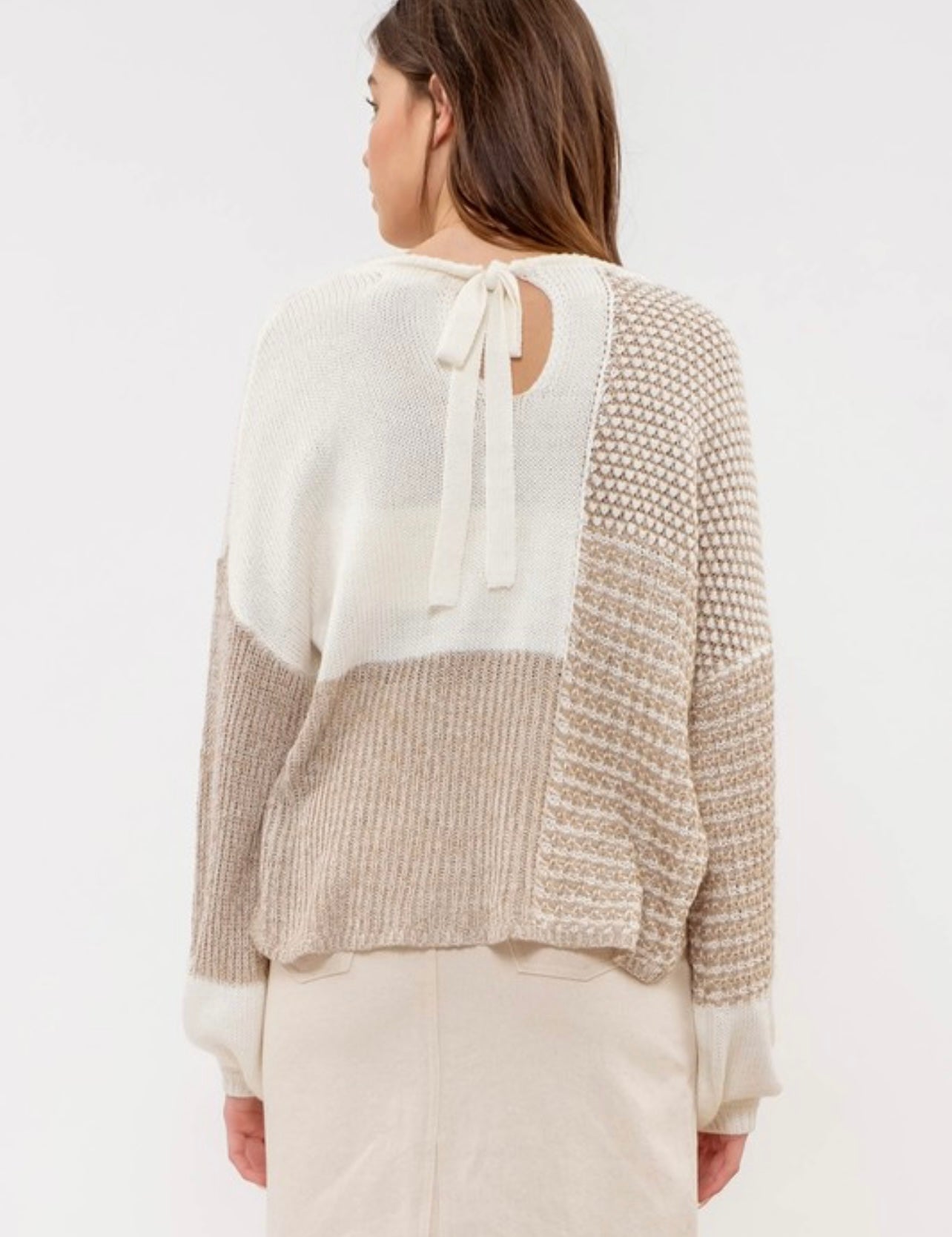 Taupe Colorblock Sweater