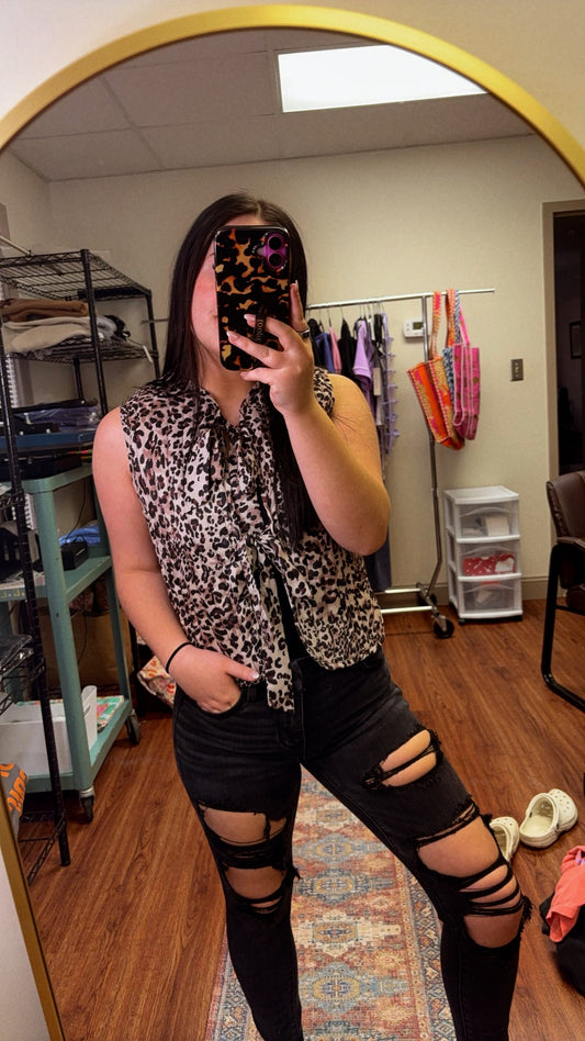 Leopard Reversible Quilted Top