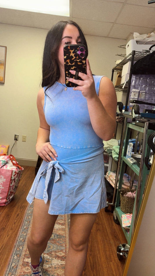 Wrap Up Romper- Lavender Blue