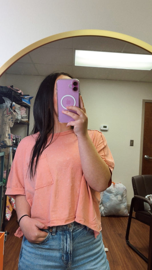 Call Me Basic Tee- Peach