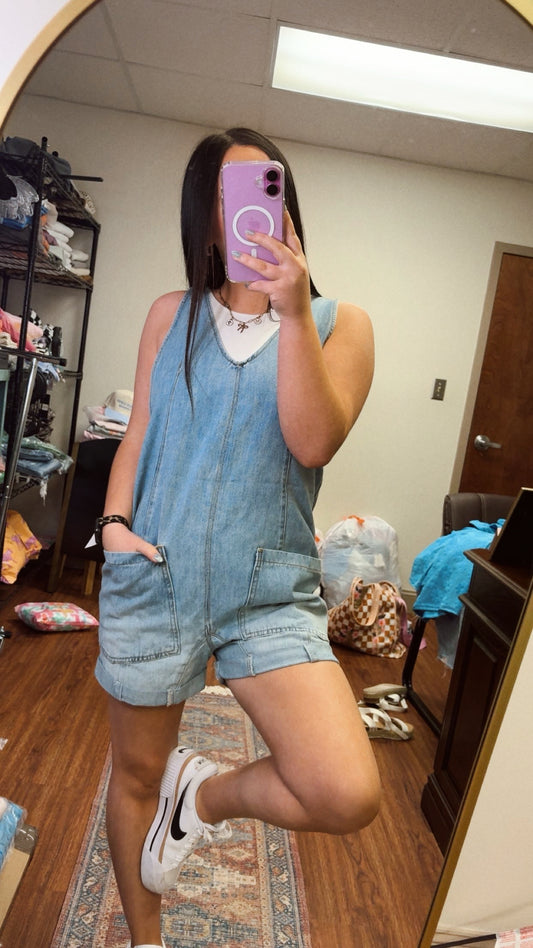 Stylish Denim Shortalls
