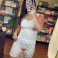 Weekend Fun Biker Shorts- Tan Checker