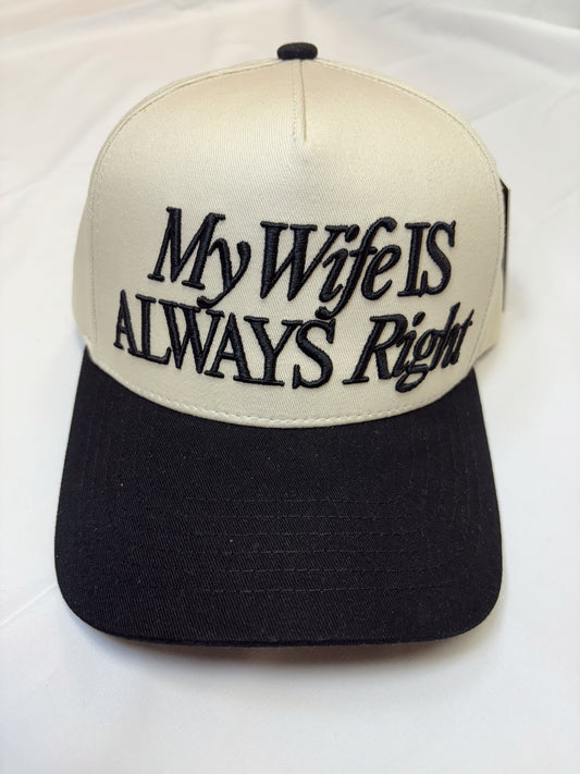 Wife Is Always Right Embroidered Hat