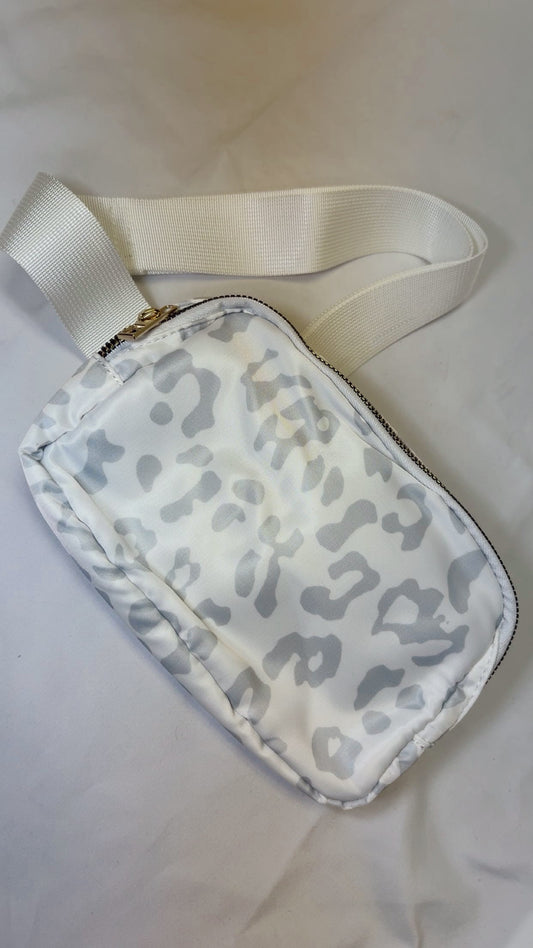 Gray Leopard Fanny Bag