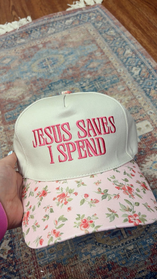 Jesus Saves Hat- Floral