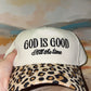God Is Good Embroidered Hat- Leopard