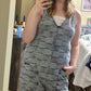 Checkered Denim Jumpsuit