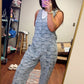 Checkered Denim Jumpsuit