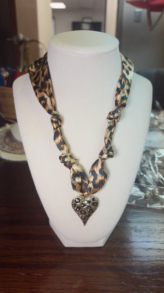Scarf Necklace- Leopard