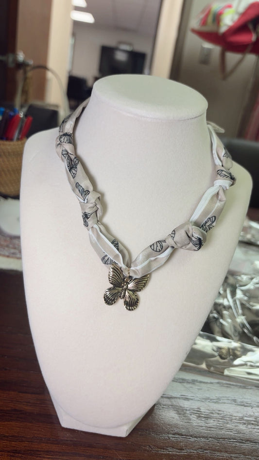 Scarf Necklace- Butterfly