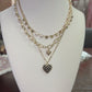 Checker Heart Layered Necklace