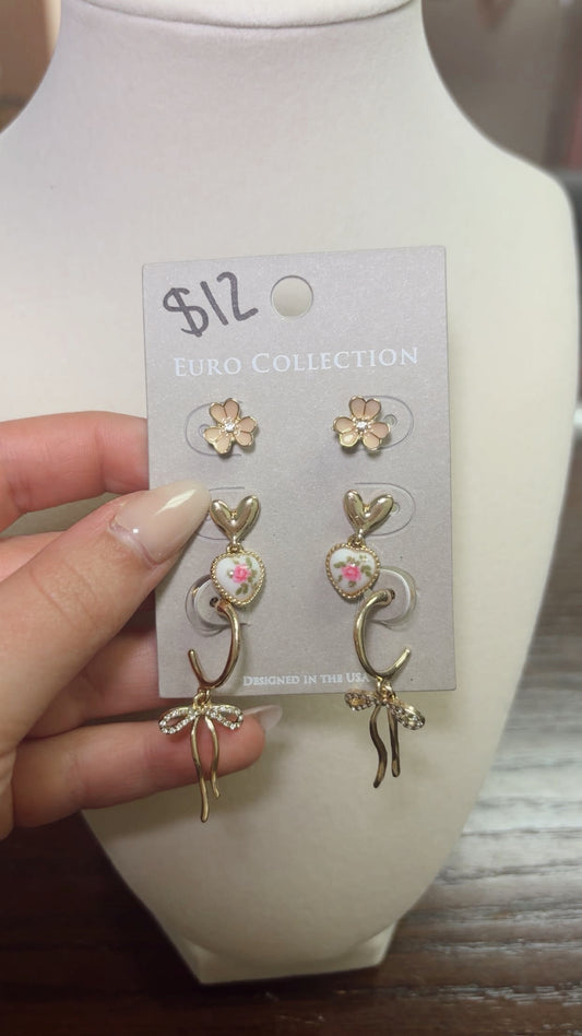 Vintage Trio Earring Set