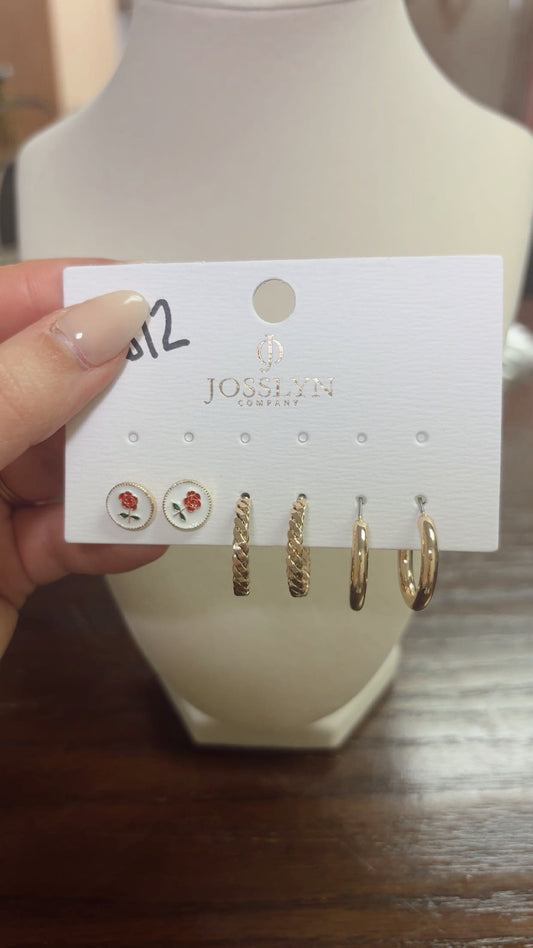 Flower Trio Earring Set